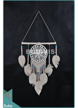 wholesale Latest Dream Catcher Mandala Tapestry Bohemian Hippie With Feather Pink Cream Cotton Rope, Home Decoration